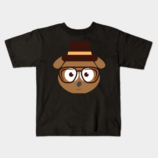 Dog Face Kids T-Shirt by Christyn Evans